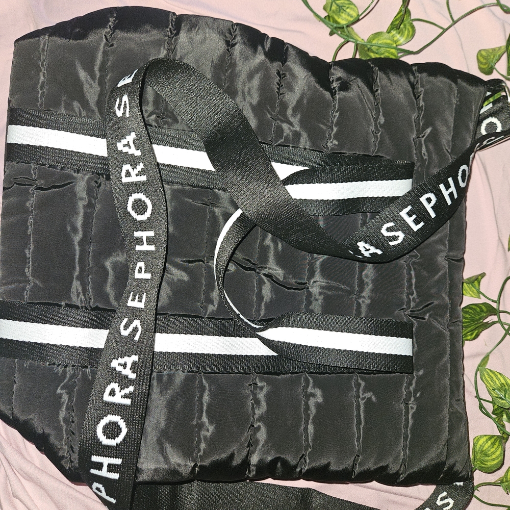 Sephora Black Quilted Tote Bag